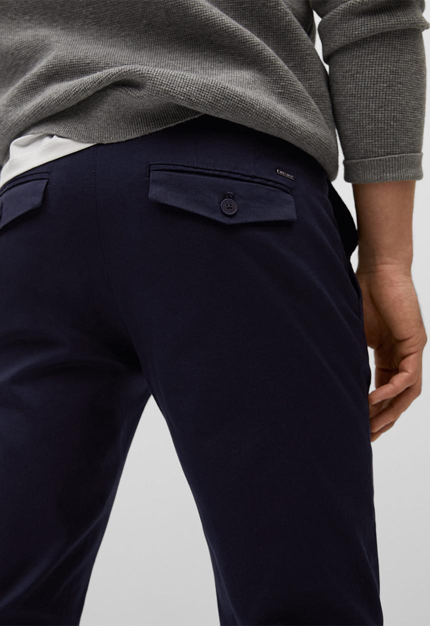 MANGO - Trousers prato - navy
