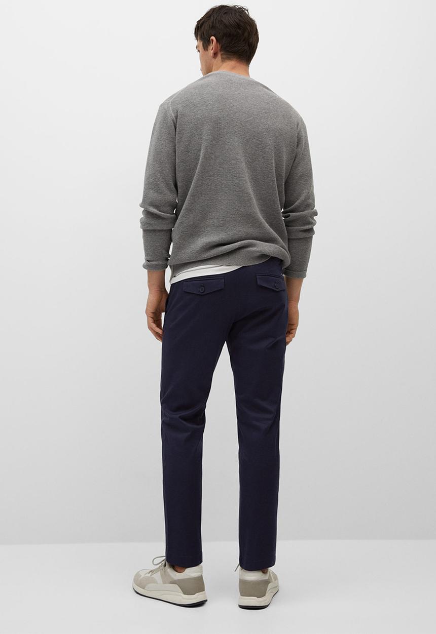 MANGO - Trousers prato - navy