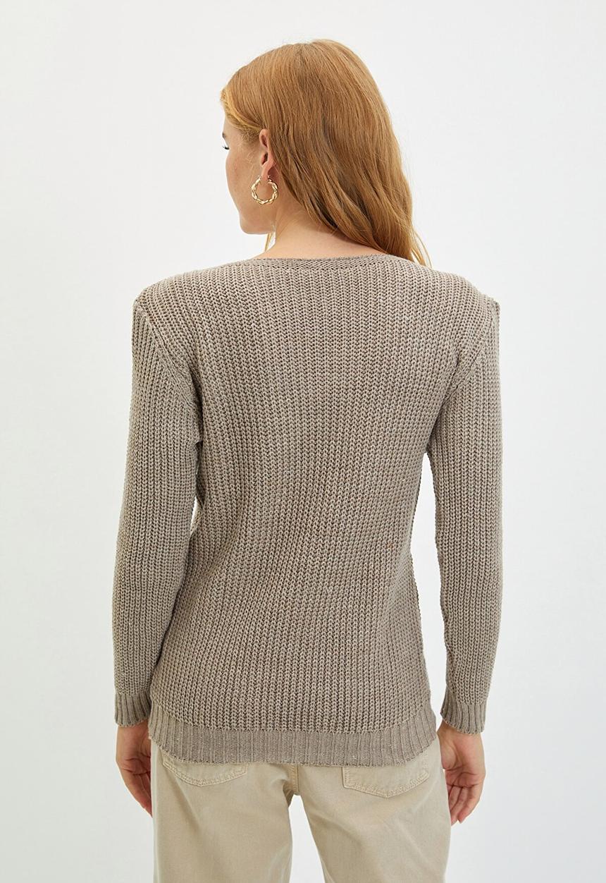 Trendyol - Knitted detailed knitwear sweater - beige