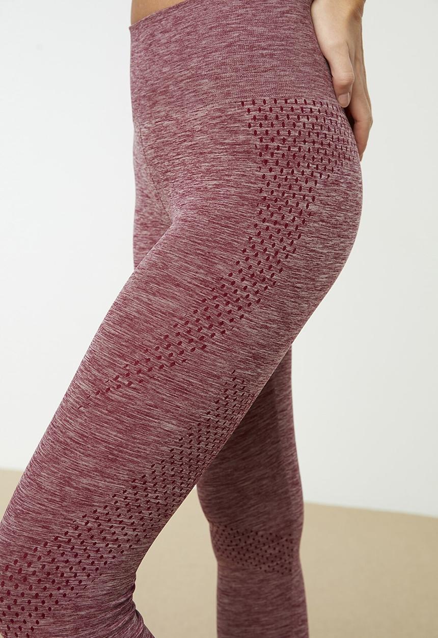 Trendyol - Melange seamless sports tights - burgundy