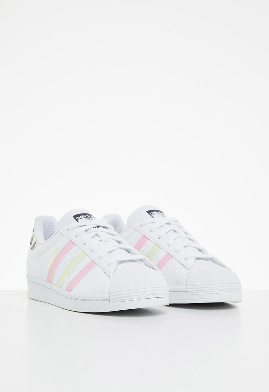 adidas Originals - Superstar j - ftwr white/almost lime/true pink