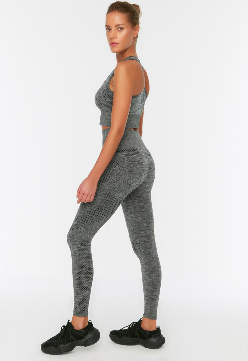 Trendyol - Melange seamless sports tights - anthracite