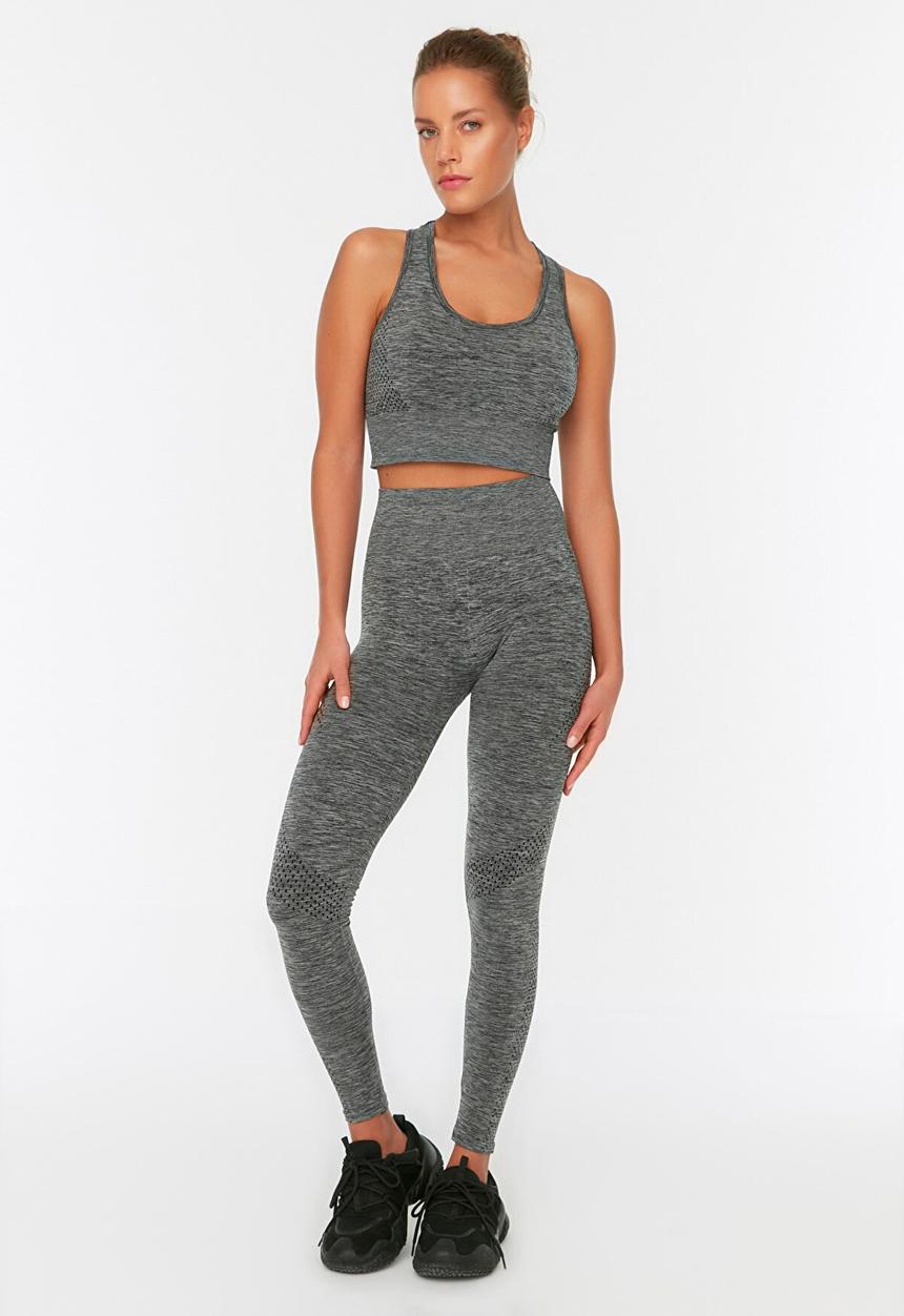 Trendyol - Melange seamless sports tights - anthracite