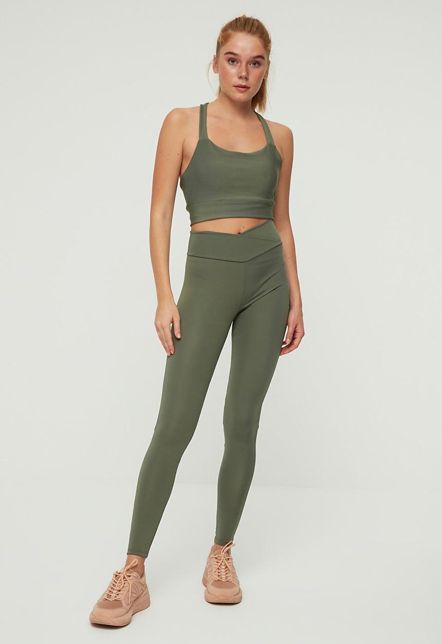 Trendyol - Sports leggings - khaki