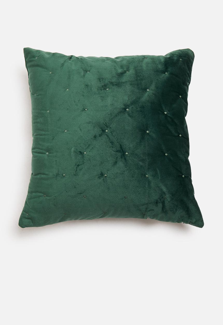 Sixth Floor - Thea velvet cushion cover - green