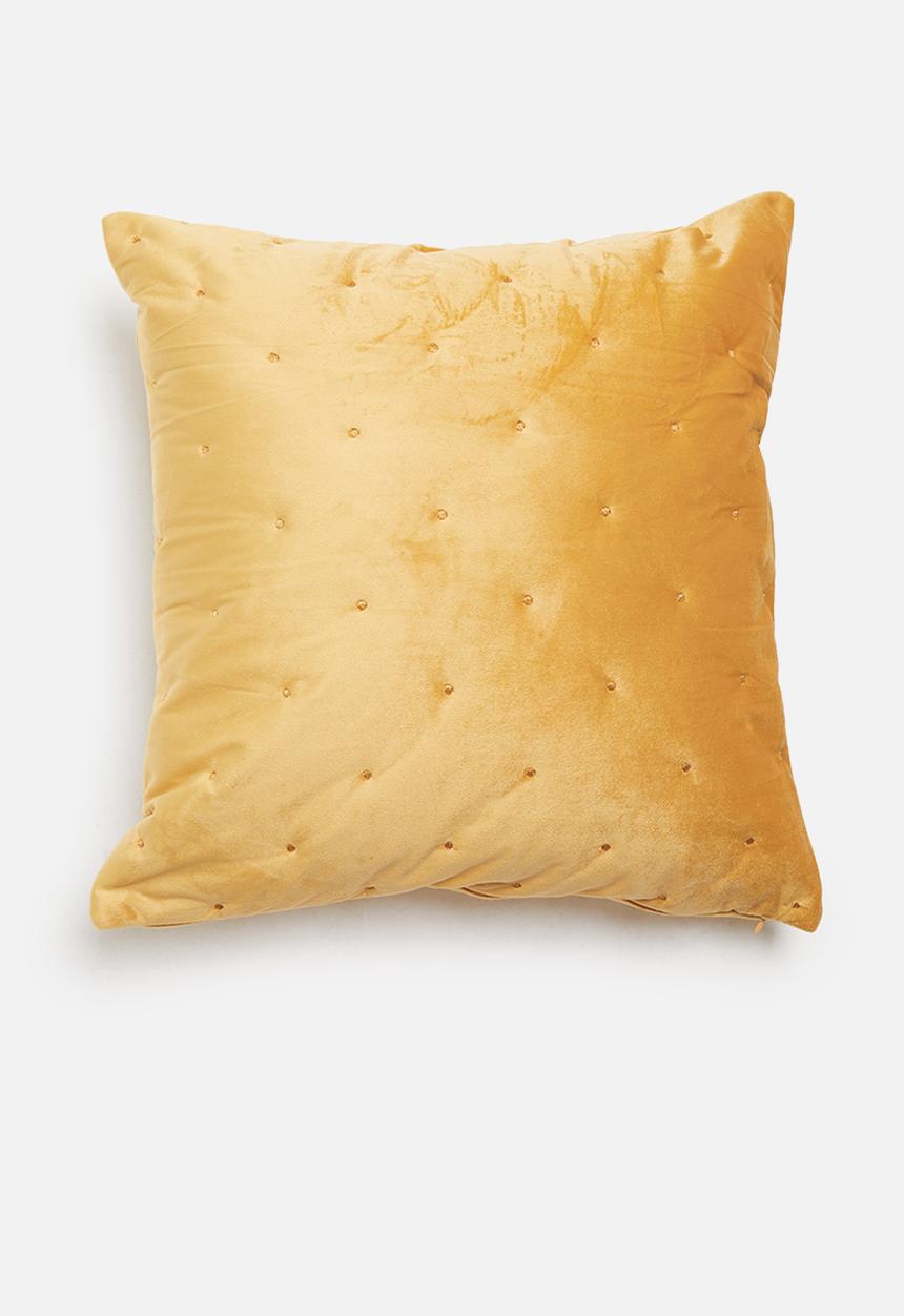 Sixth Floor - Thea velvet cushion cover - mustard yellow