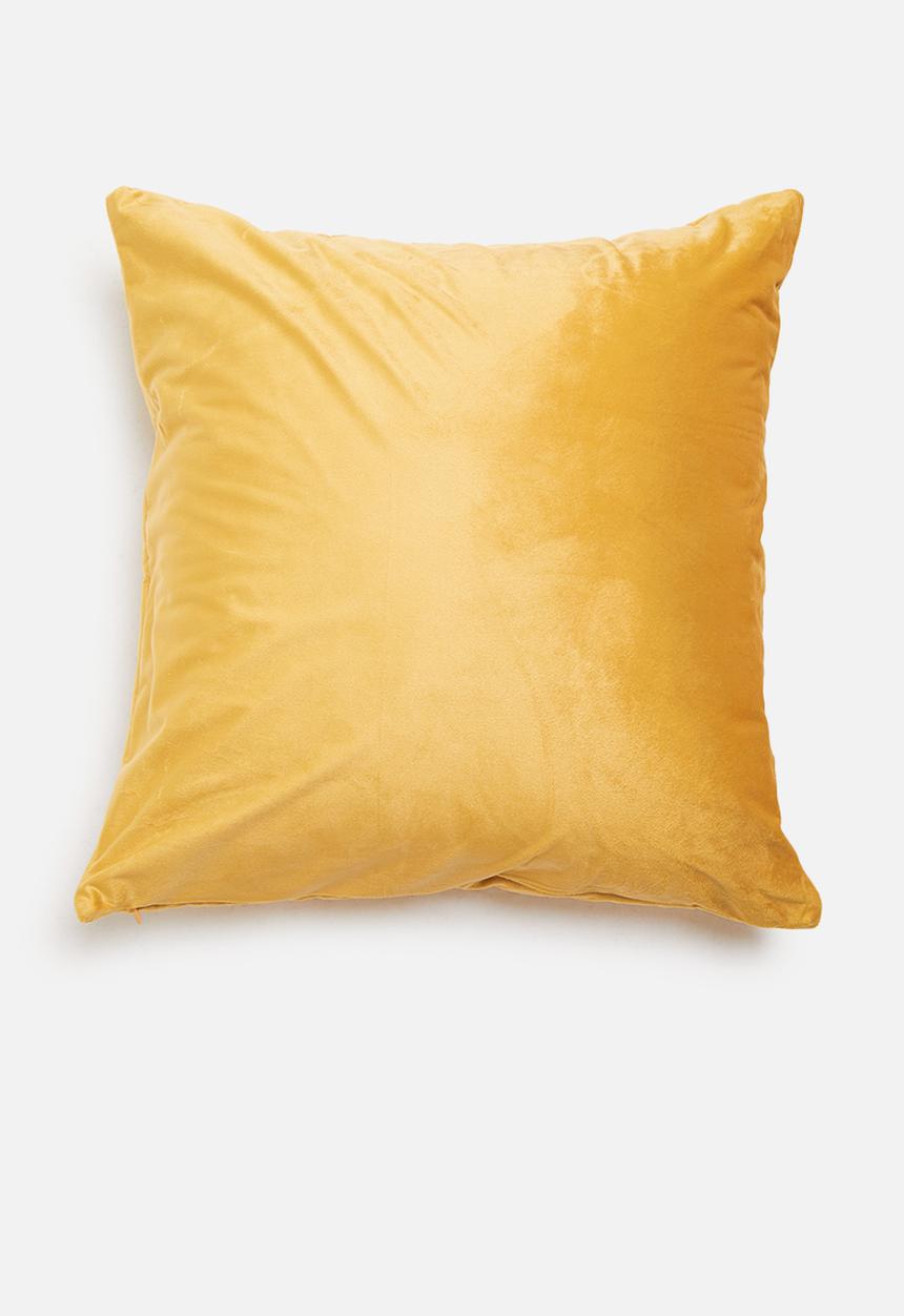 Sixth Floor - Thea velvet cushion cover - mustard yellow
