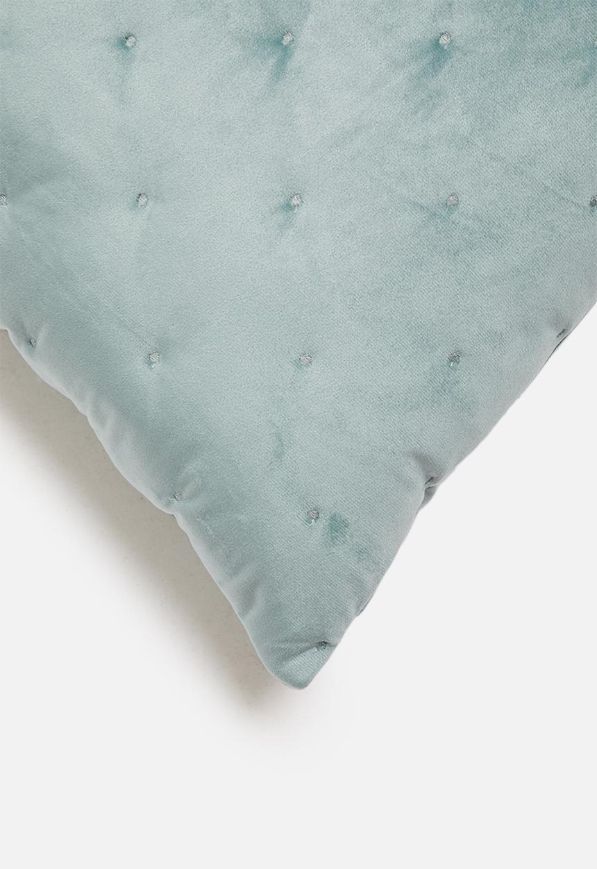 Sixth Floor - Thea velvet cushion cover - duck egg blue
