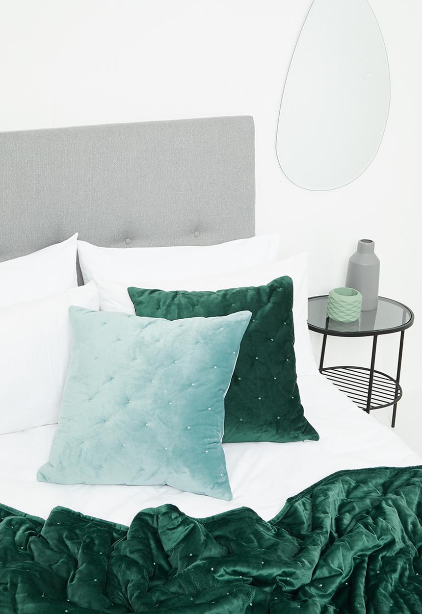 Sixth Floor - Thea velvet cushion cover - duck egg blue
