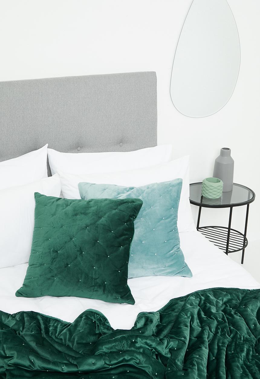 Sixth Floor - Thea velvet cushion cover - green