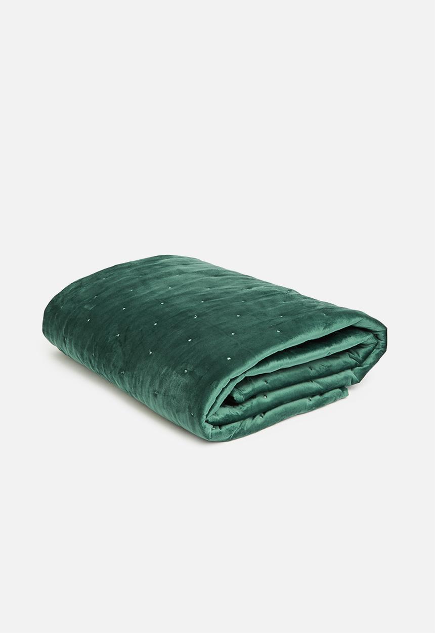 Sixth Floor - Thea velvet quilt - green