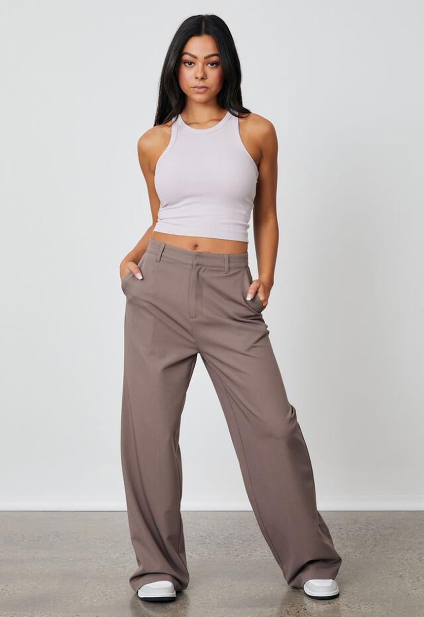 Factorie - Wide leg pant - burnt iron