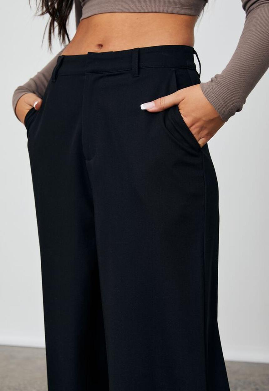 Factorie - Wide leg pant - black