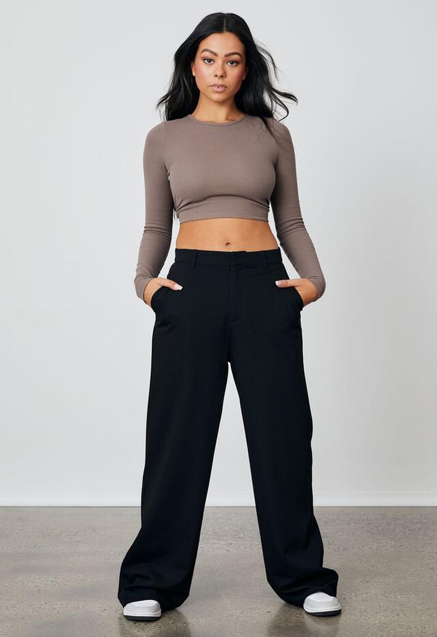 Factorie - Wide leg pant - black