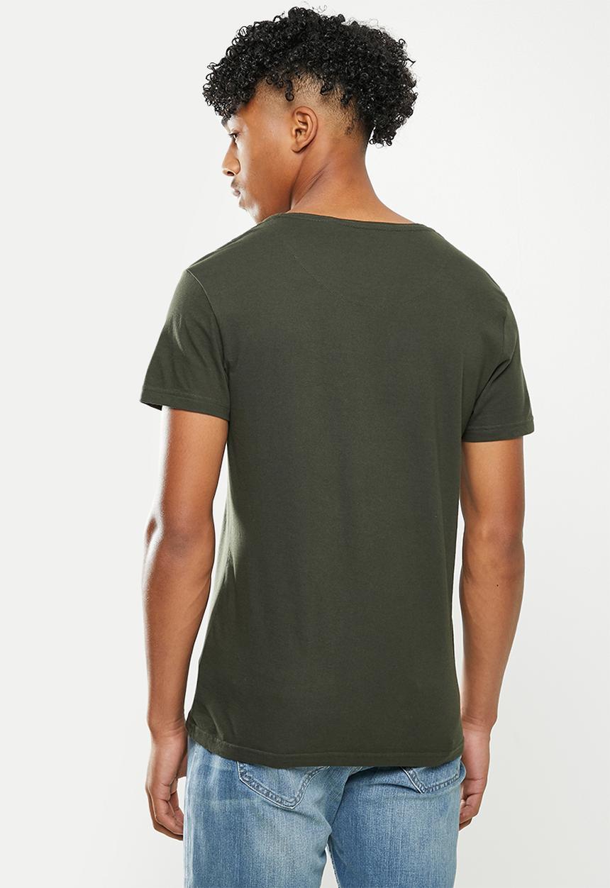 S.P.C.C - Denico regular fit straight hem tee  - dark moss