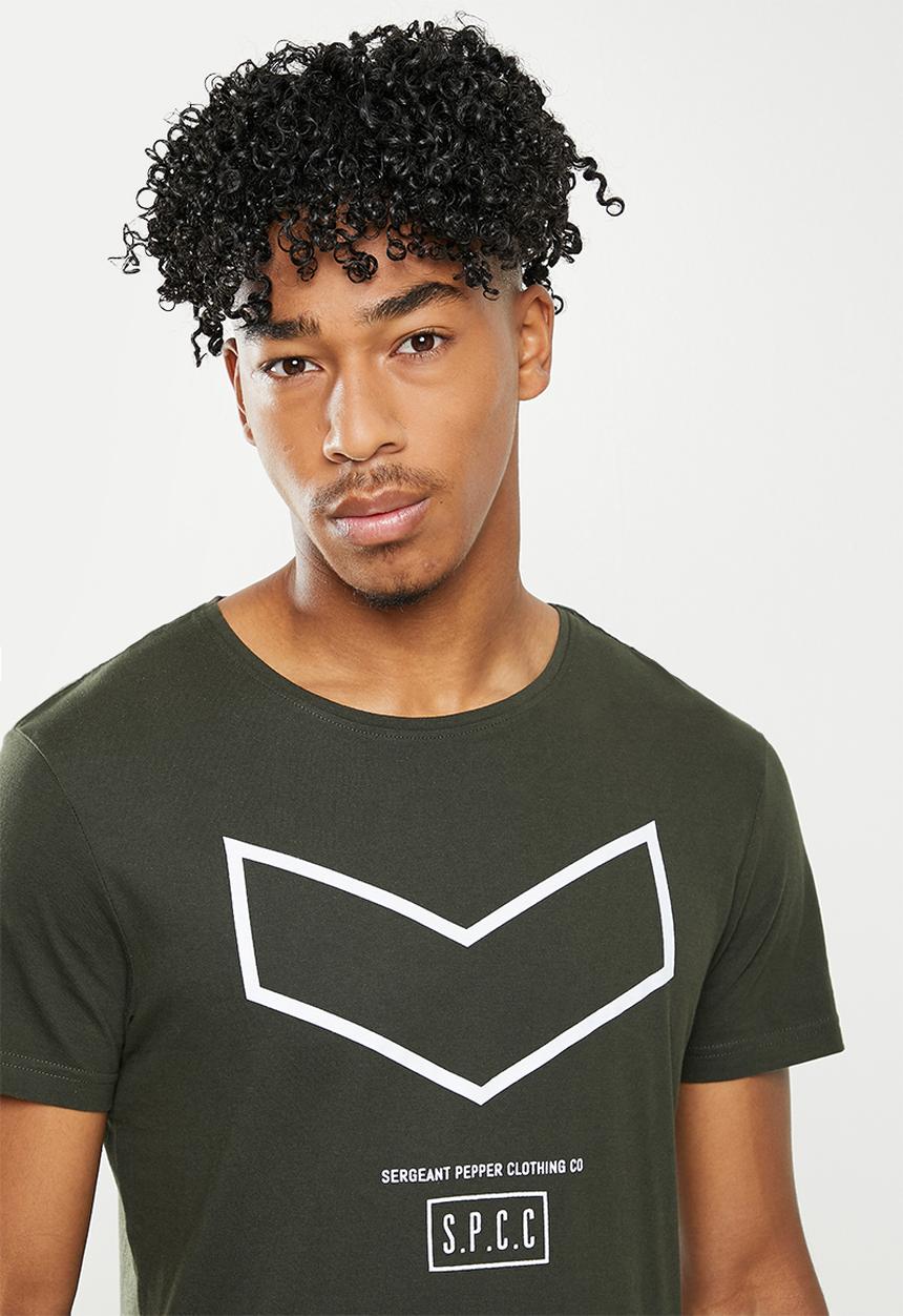 S.P.C.C - Denico regular fit straight hem tee  - dark moss