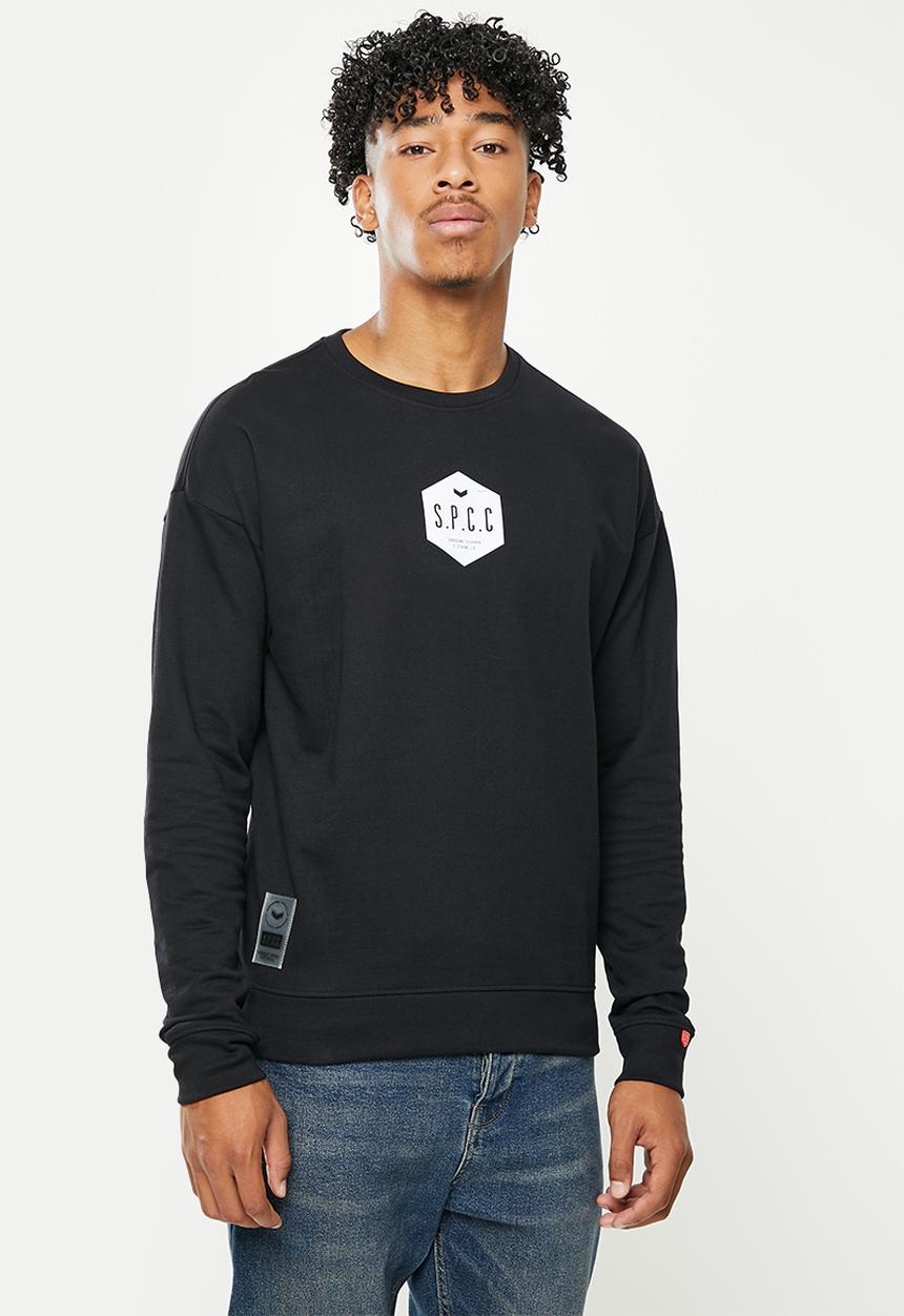 S.P.C.C - Wyatt relaxed fit crew neck sweat  - black