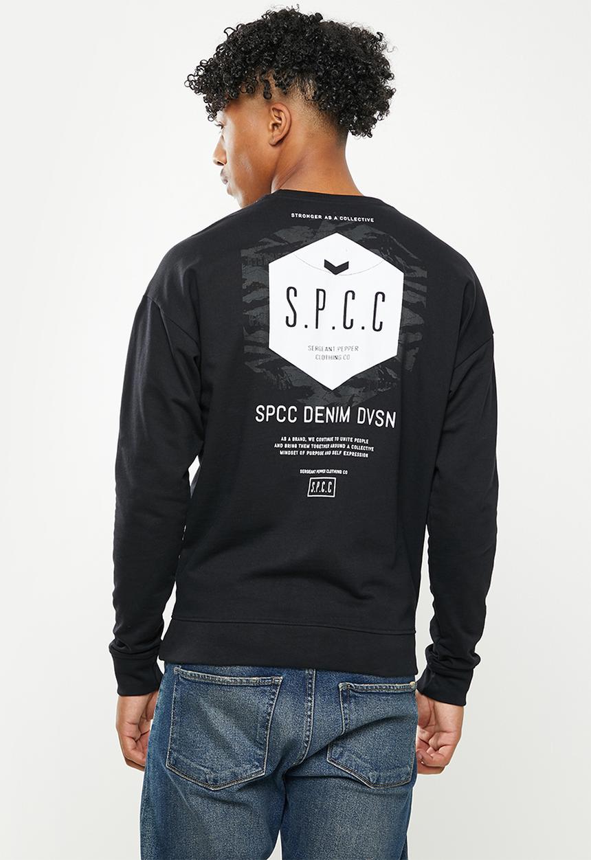 S.P.C.C - Wyatt relaxed fit crew neck sweat  - black