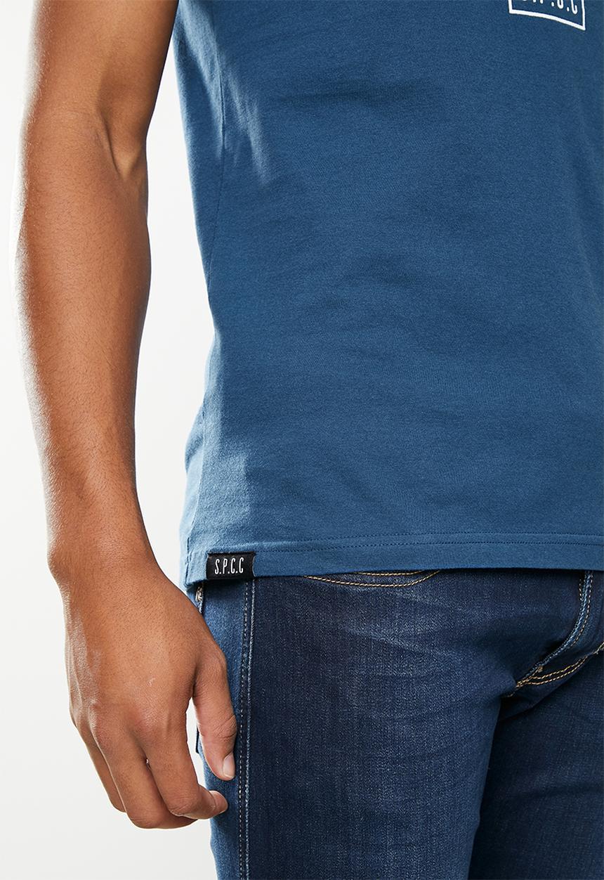 S.P.C.C - Denico regular fit straight hem tee  - denim blue