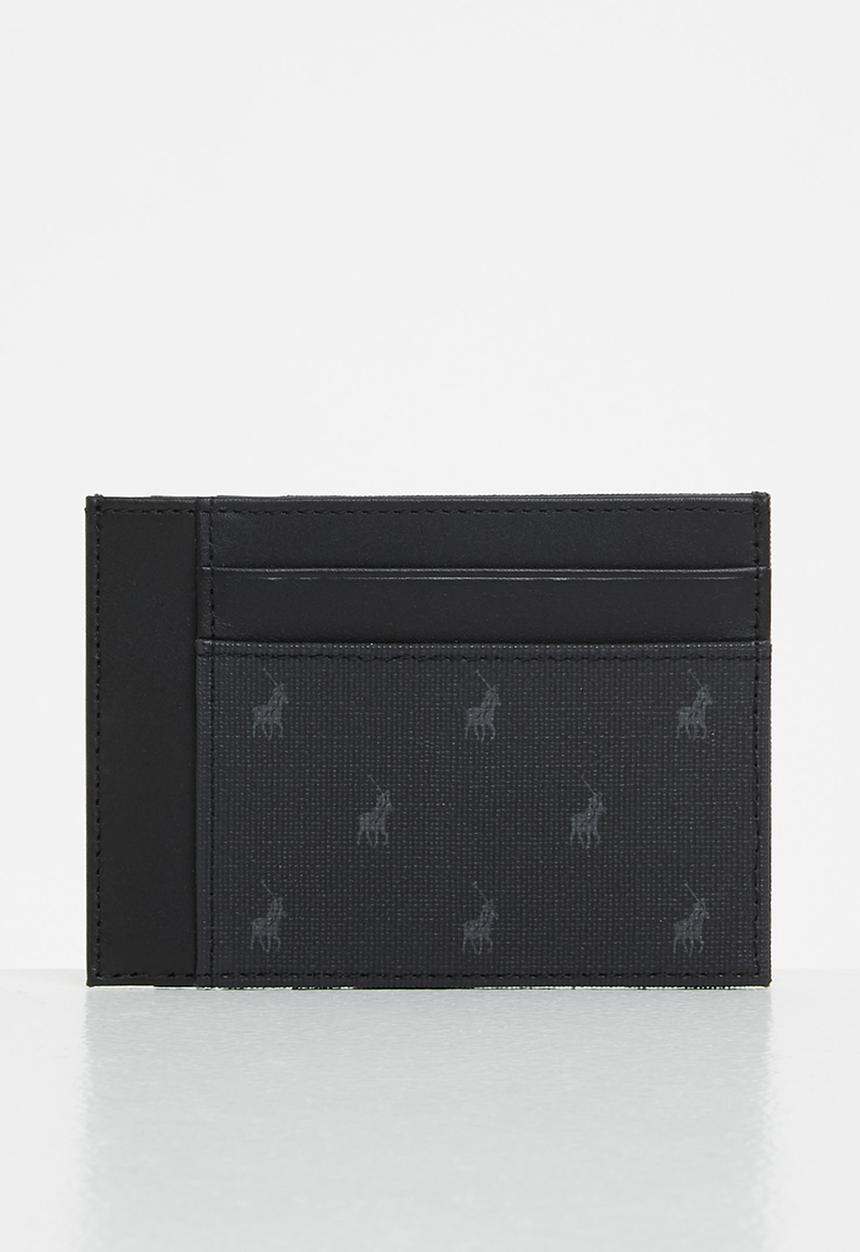 POLO - Monogram credit card holder with top pocket - black iconic