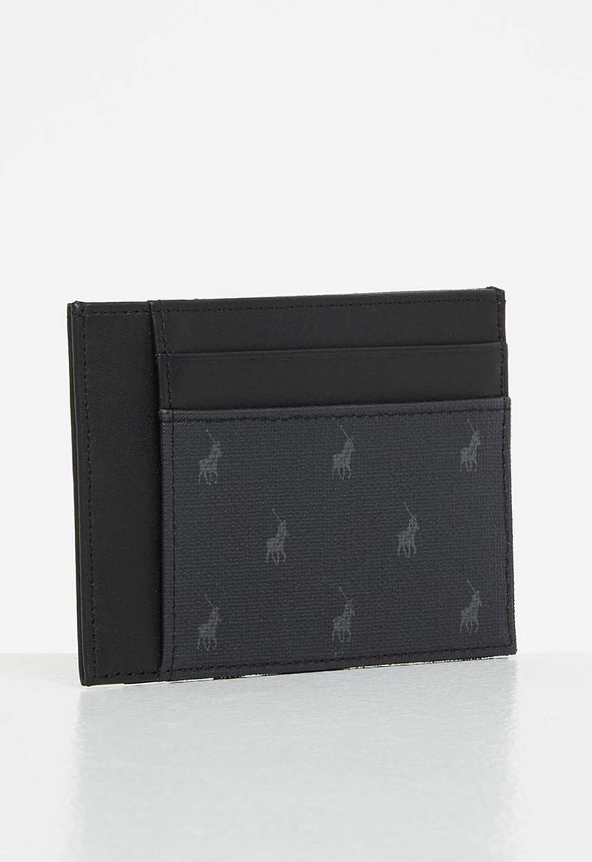 POLO - Monogram credit card holder with top pocket - black iconic