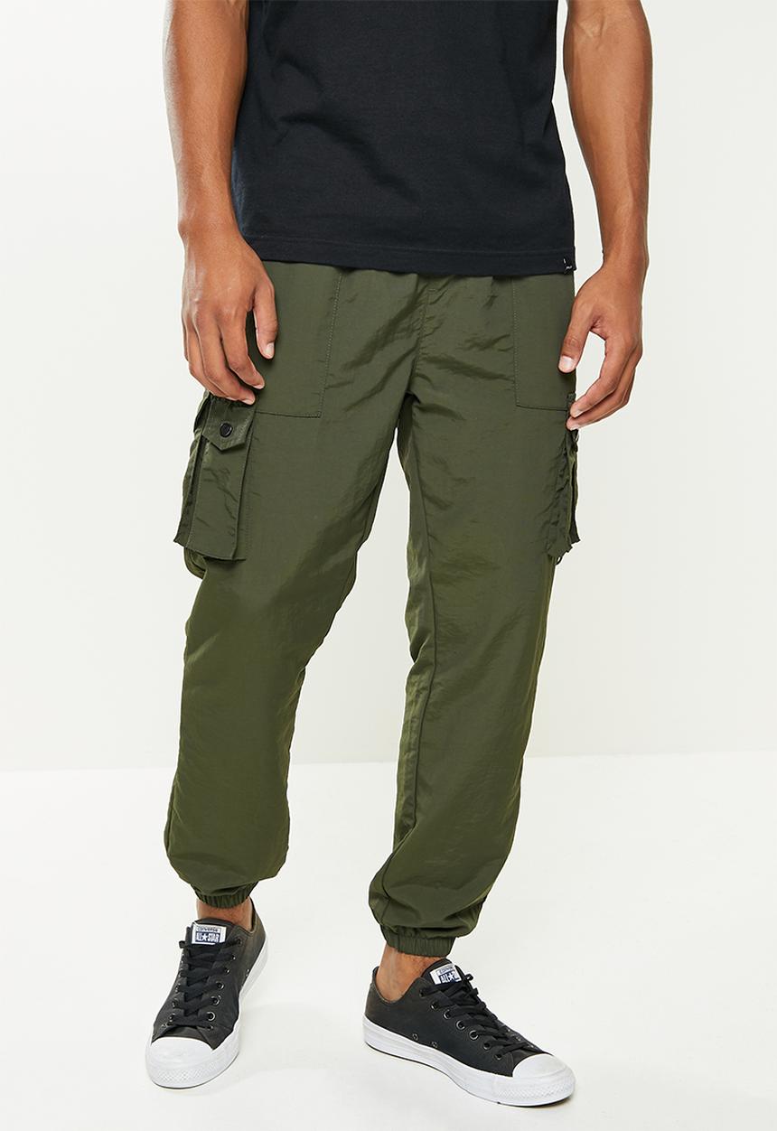 S.P.C.C - Whitaker regular fit utility woven joggers  - dark moss