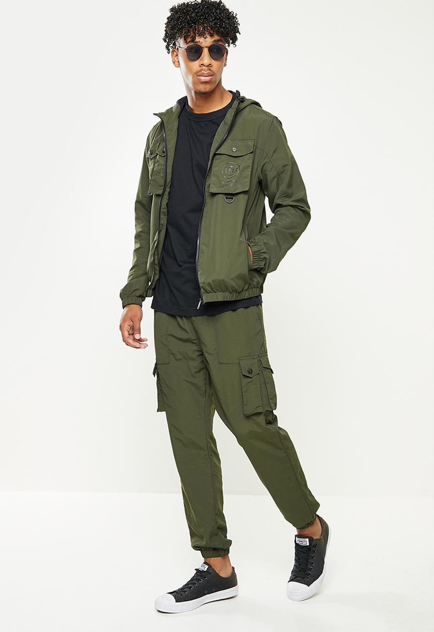 S.P.C.C - Whitaker regular fit utility woven joggers  - dark moss