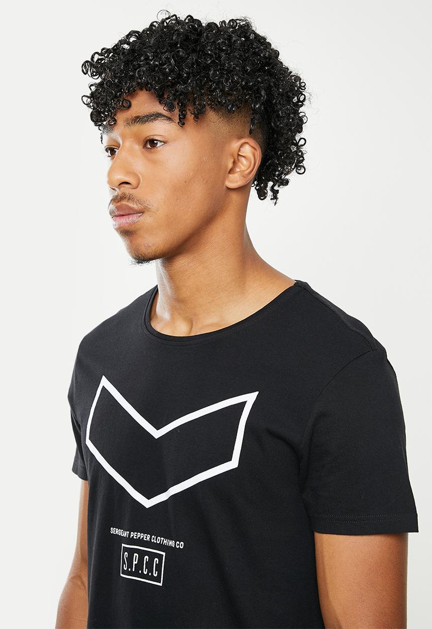 S.P.C.C - Denico regular fit straight hem tee  - black