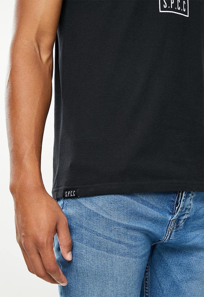 S.P.C.C - Denico regular fit straight hem tee  - black
