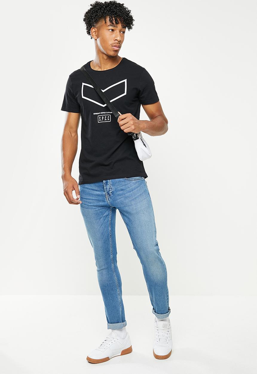 S.P.C.C - Denico regular fit straight hem tee  - black