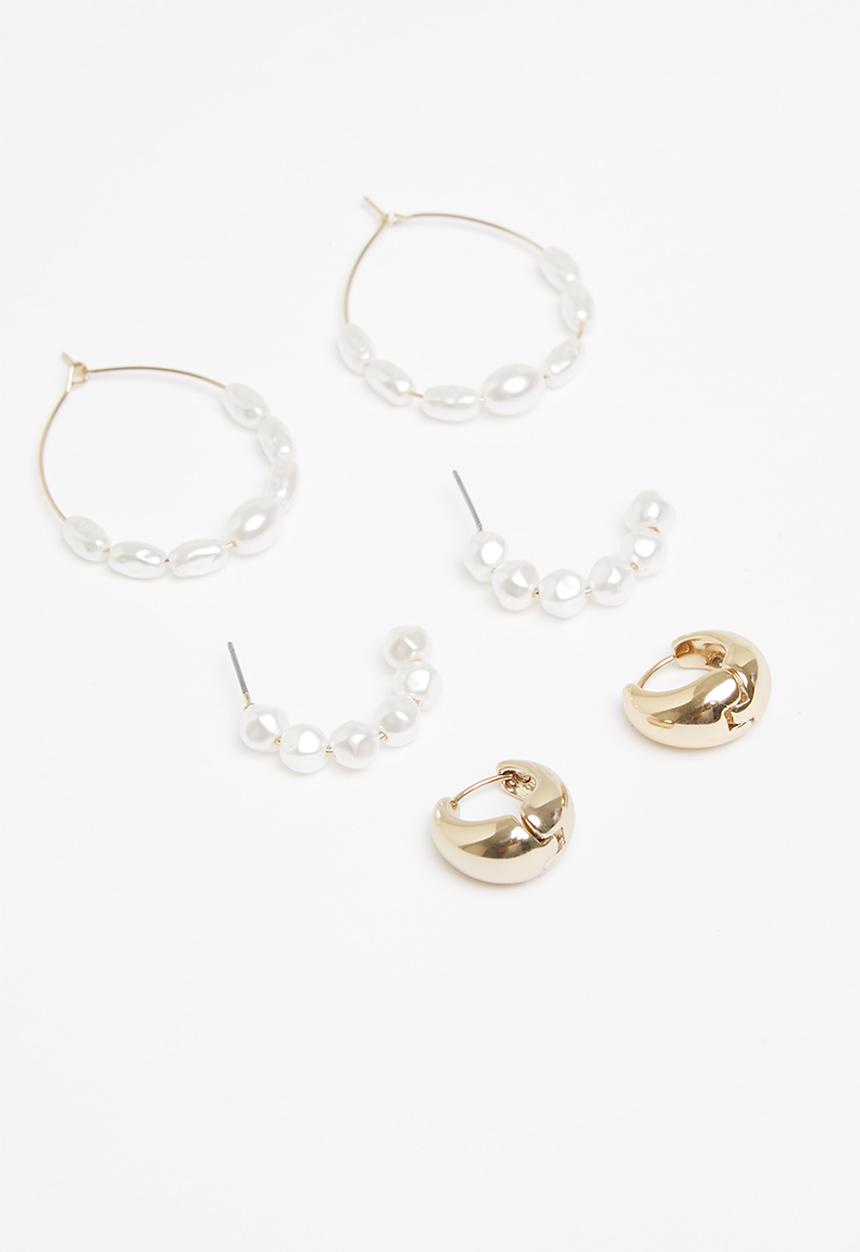 Superbalist - Bria earring pack - gold/cream
