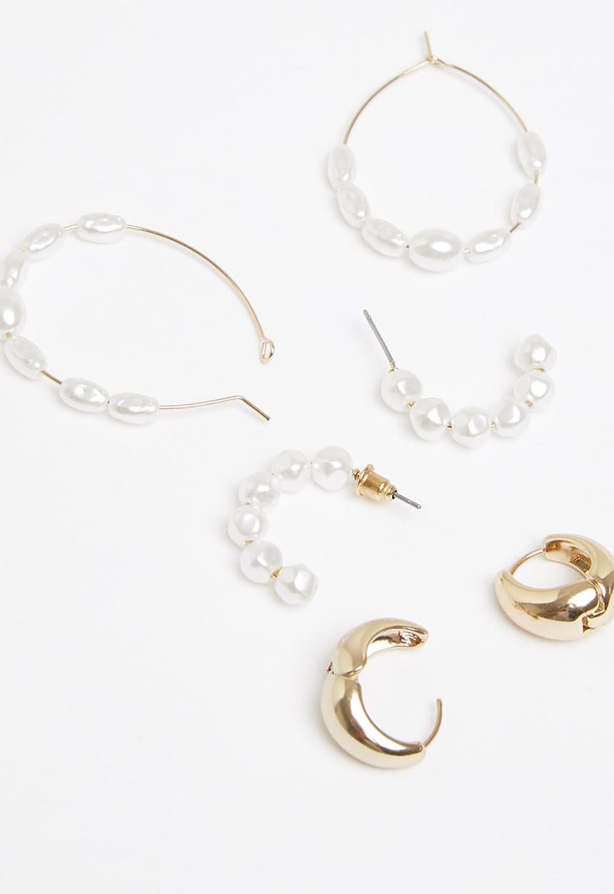 Superbalist - Bria earring pack - gold/cream