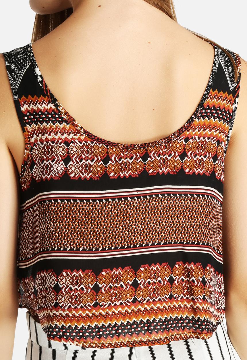 Glamorous - Border Print Crop Top