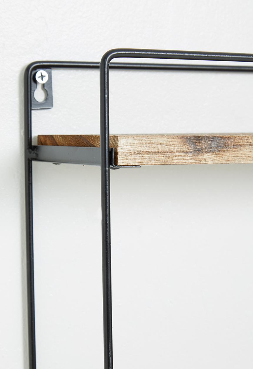 H&S - 3 shelves wooden wall rack
