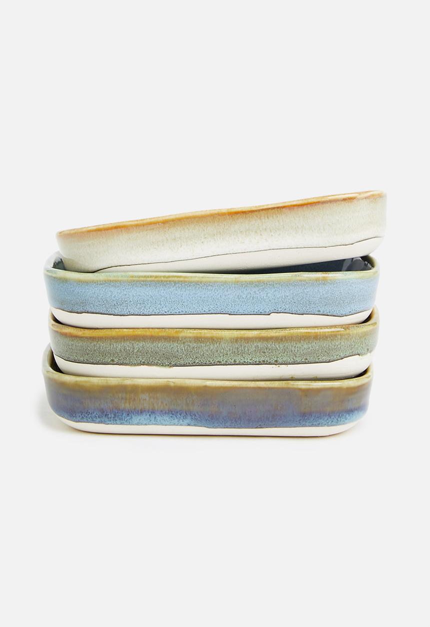Excellent Houseware - Granite tapas dish set of 4 - multi