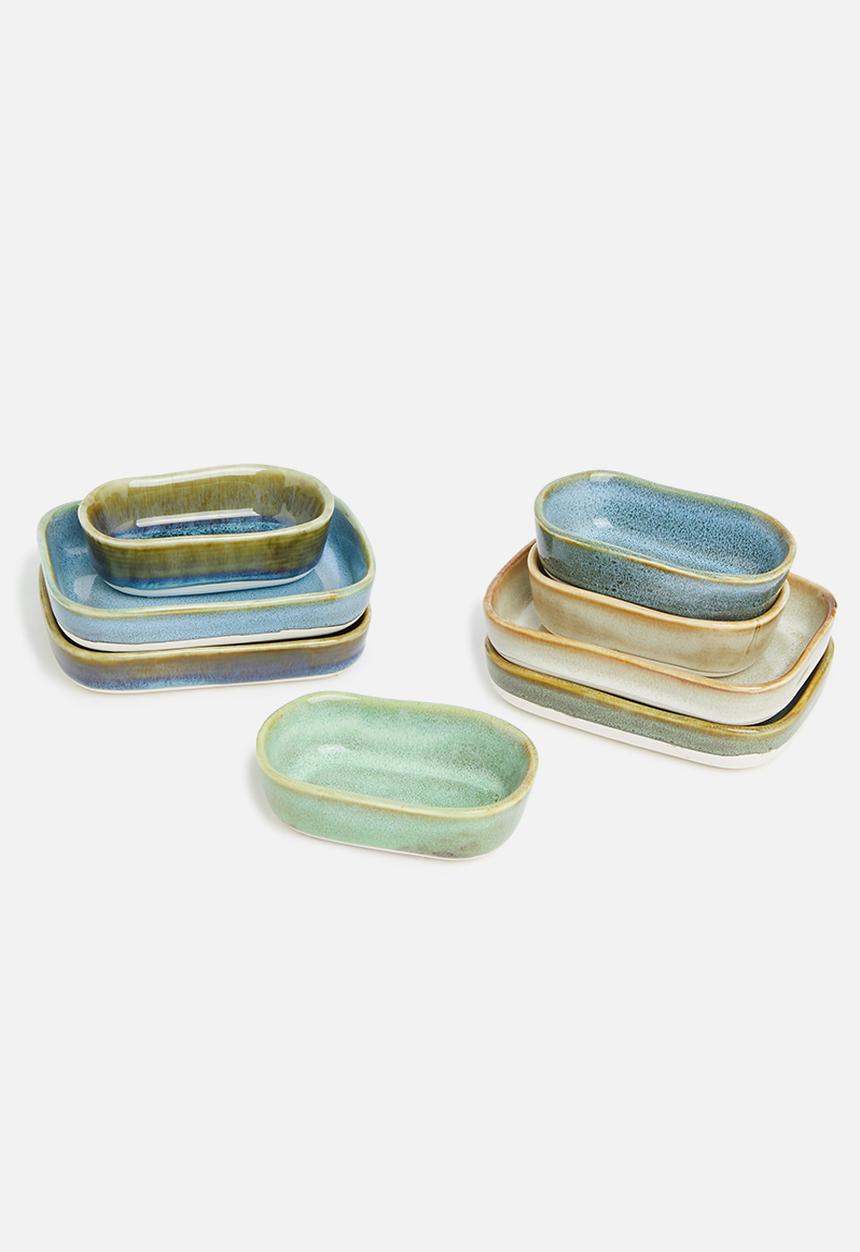 Excellent Houseware - Granite tapas dish set of 4 - multi