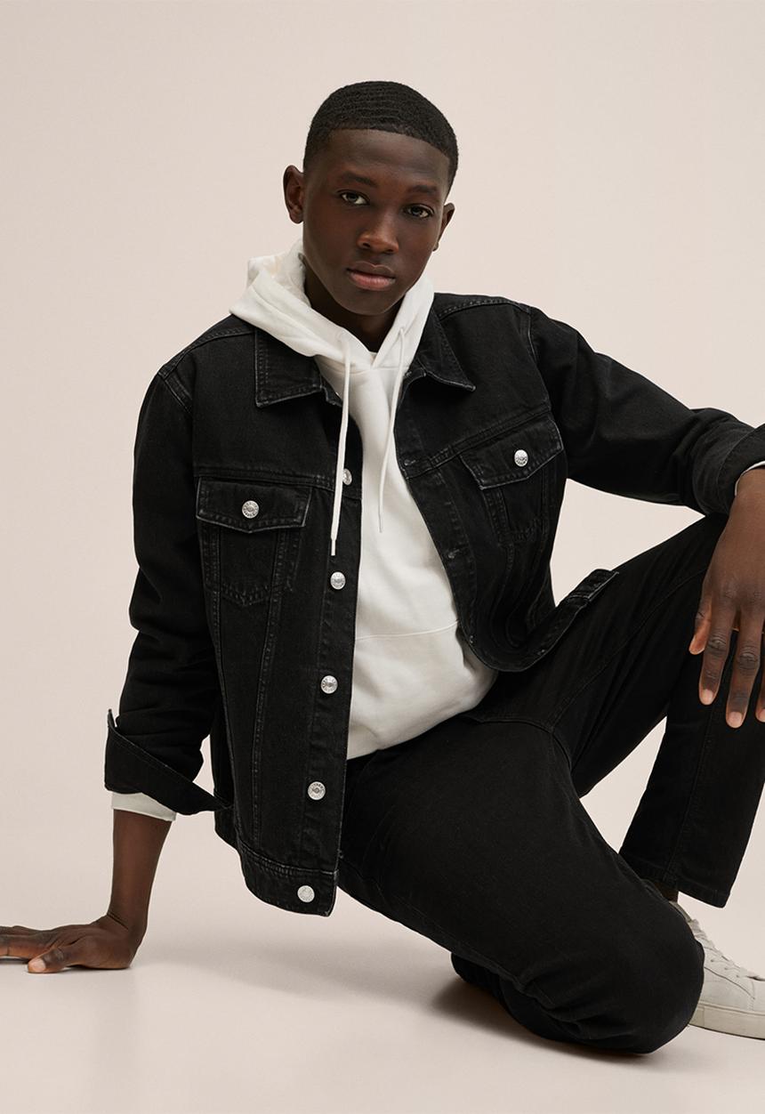MANGO - Jeans . slimtb - black denim