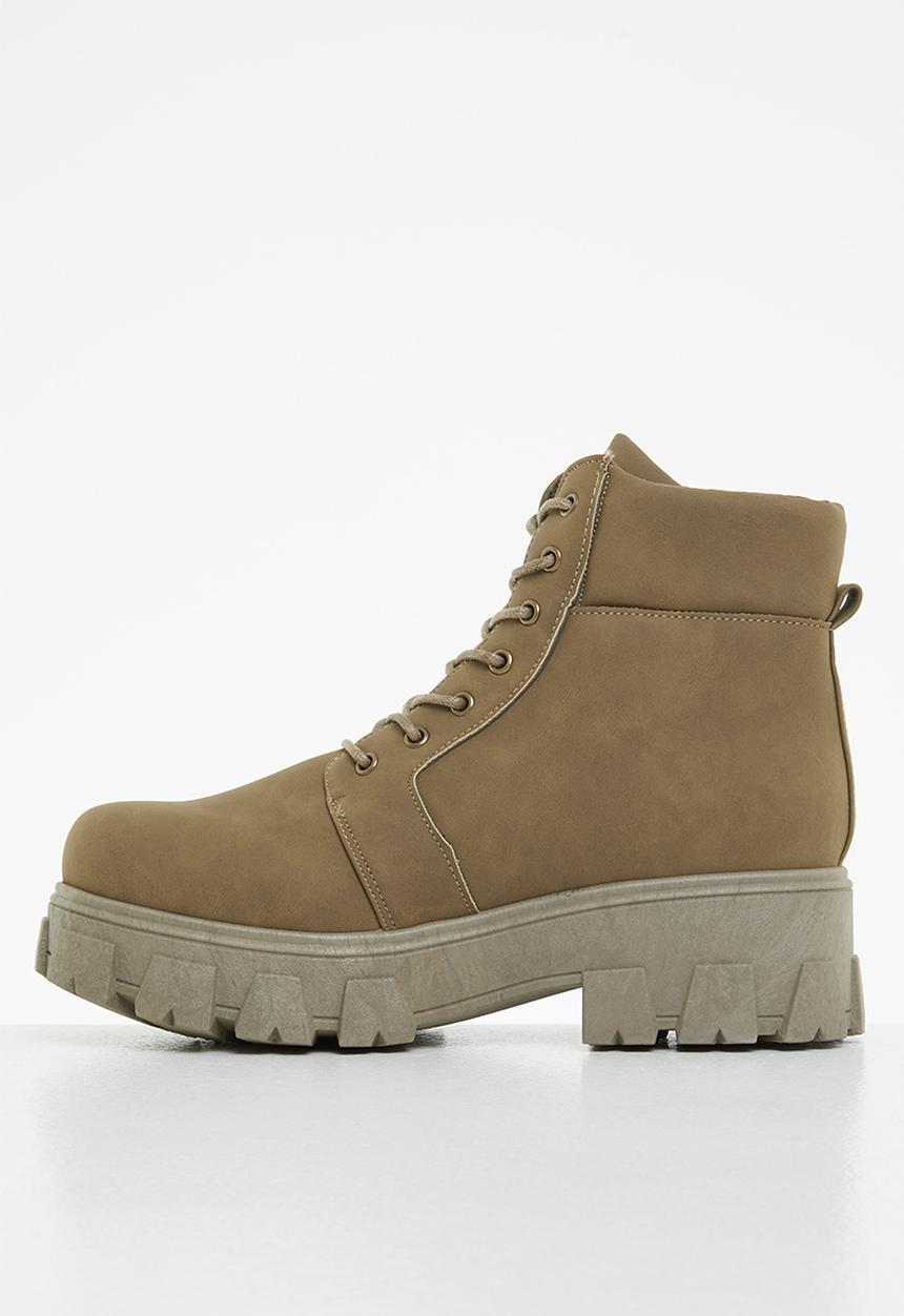 Seduction - Chunky lug sole hiking boot - taupe