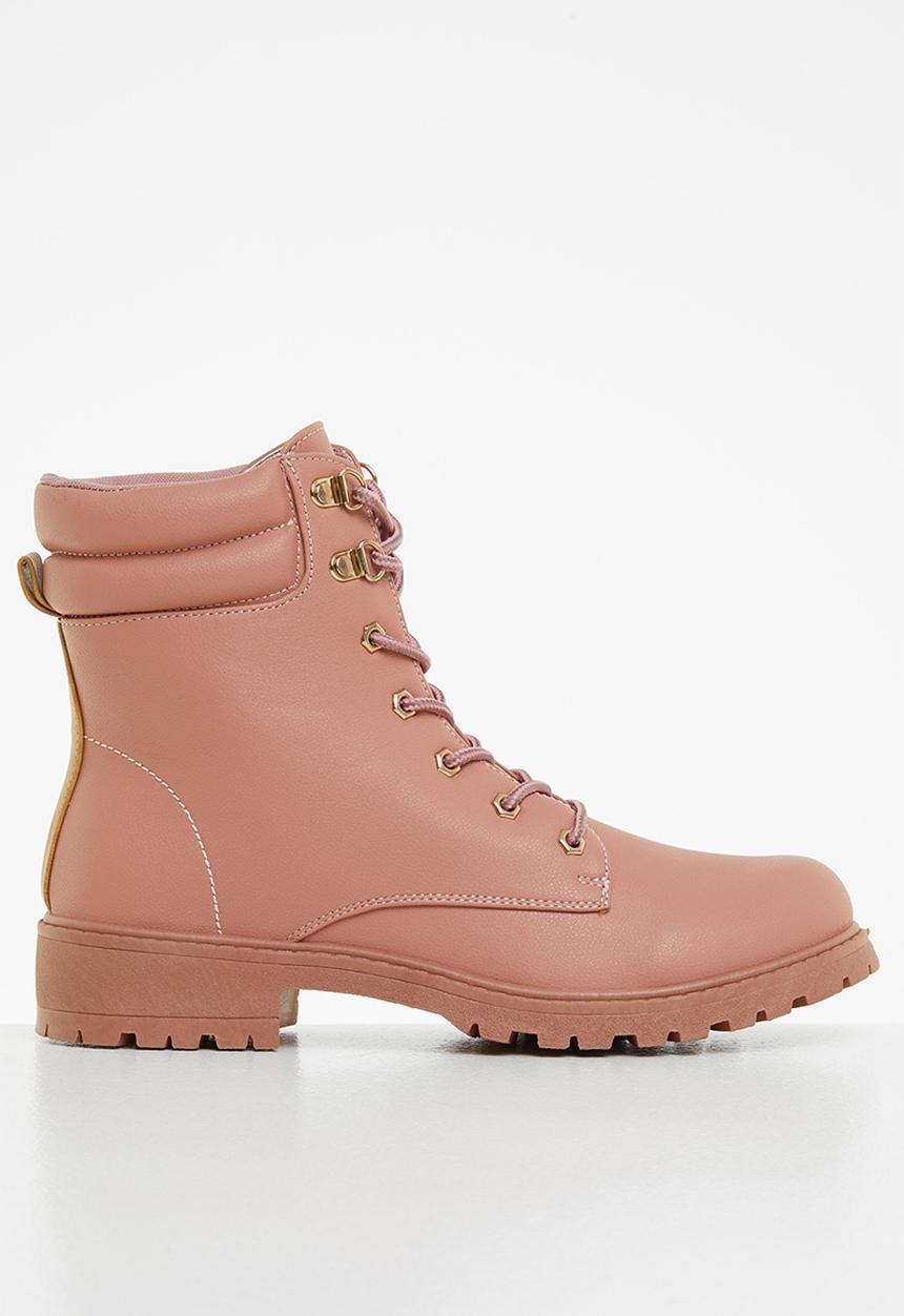 Seduction - Chunky lace-up hiking boot - mink