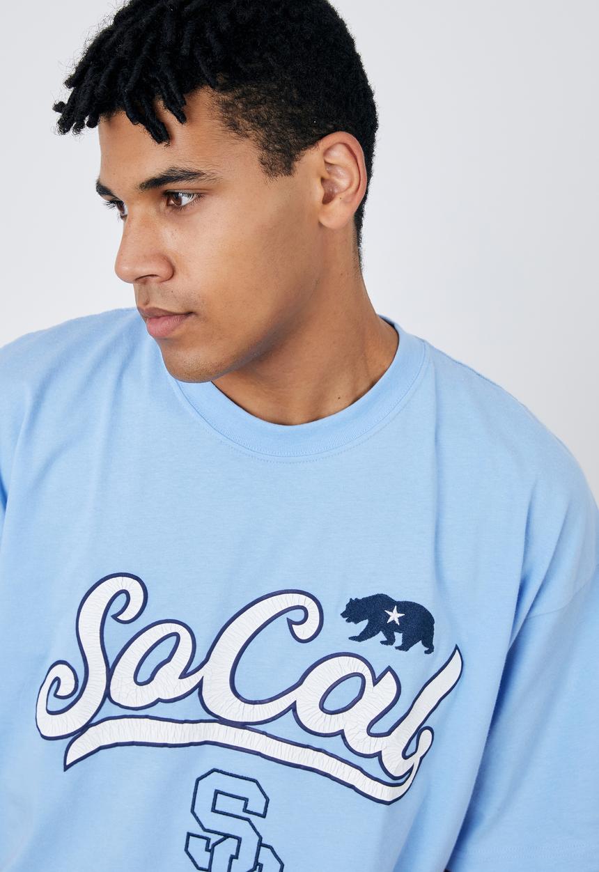 Factorie - Oversized graphic T-shirt - cali blue