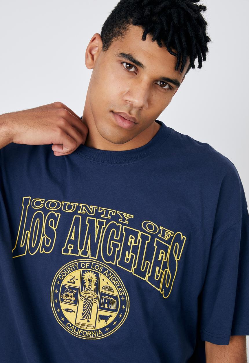 Factorie - Oversized graphic T-shirt - navy
