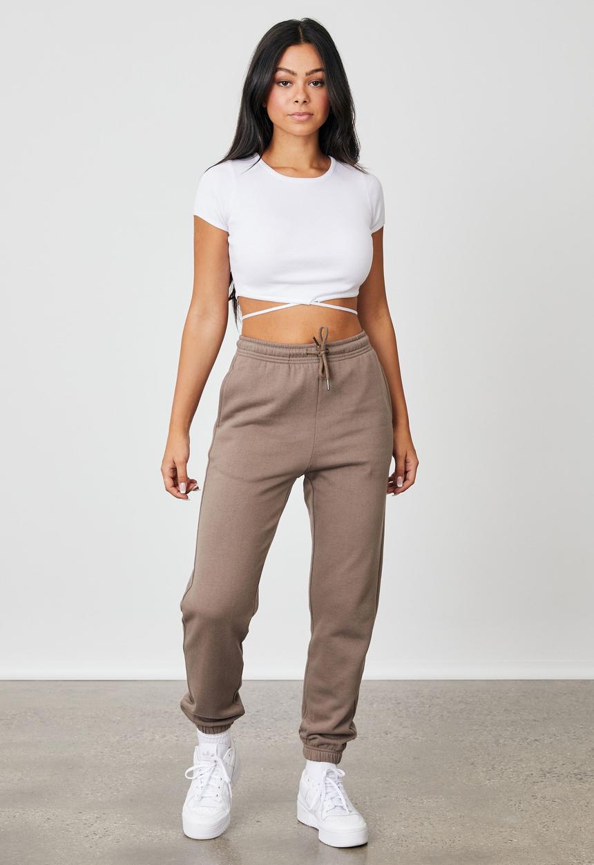 Factorie - Super high rise trackpant - burnt iron