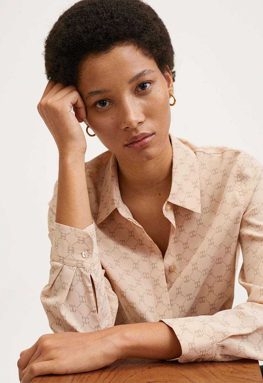 MANGO - Shirt basic - light pastel pink