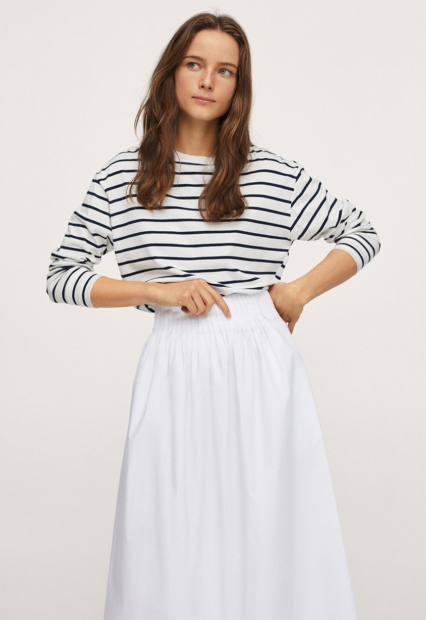 MANGO - Skirt pleat-h - white