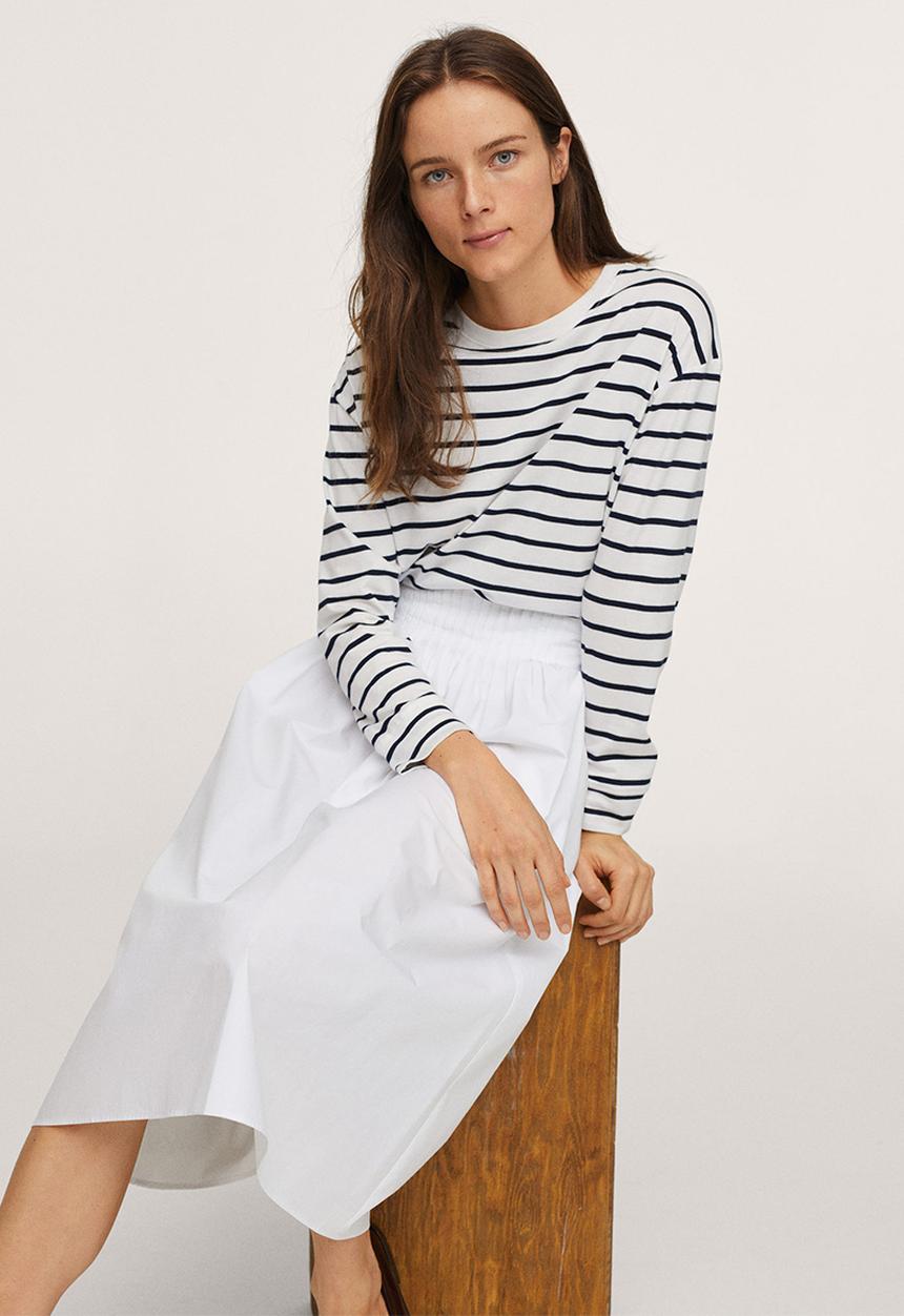 MANGO - Skirt pleat-h - white