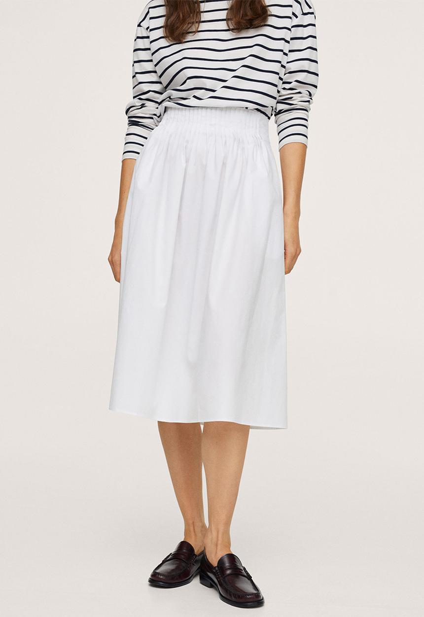MANGO - Skirt pleat-h - white