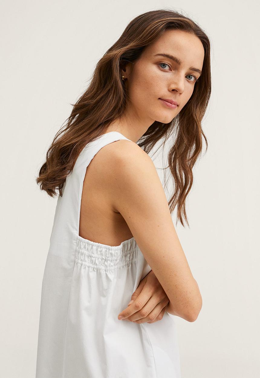 MANGO - One-piece suit pleat-h - white