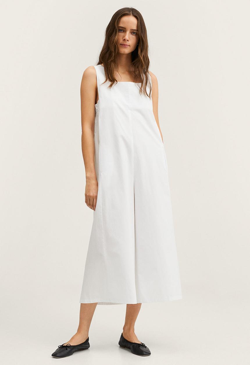 MANGO - One-piece suit pleat-h - white