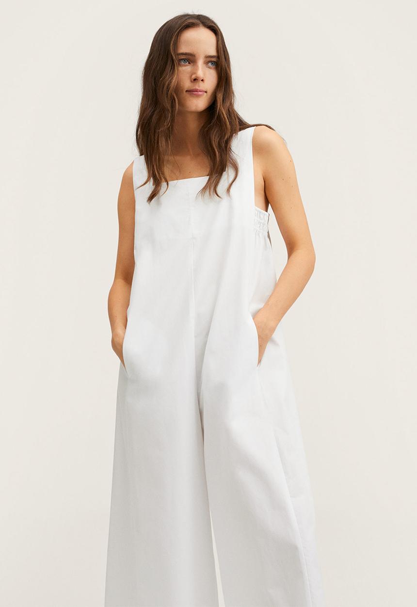 MANGO - One-piece suit pleat-h - white