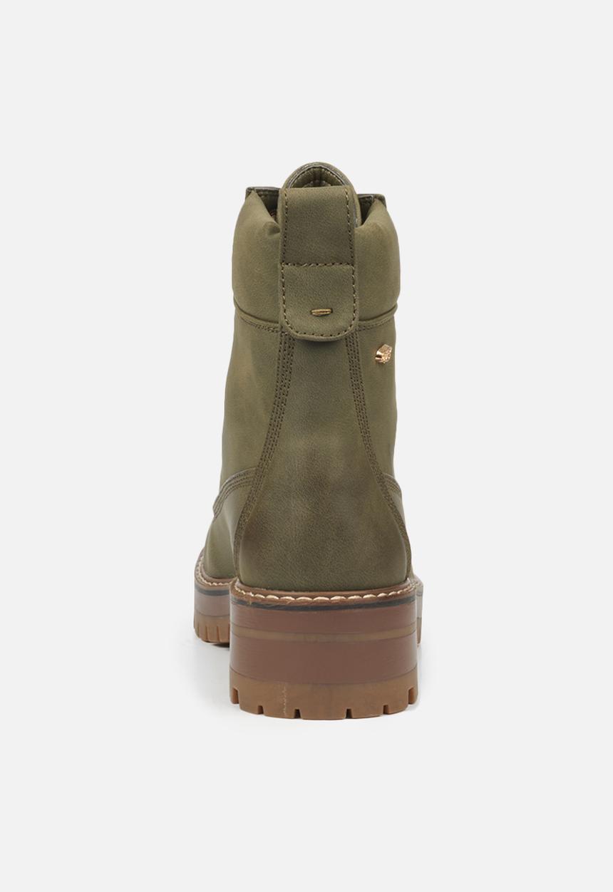 Miss Black - Fox1 lace-up ankle boot - olive